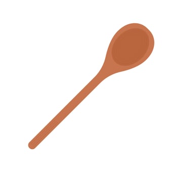 Wood spoon icon. Kitchenware, rustic equipment for culinary. Vector