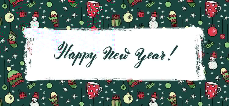 happy new year background with christmas ornaments vector