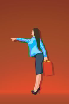 shopping woman silhouette vector