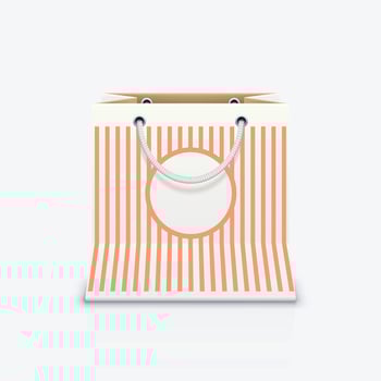 white shopping bag vector