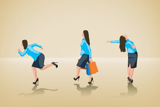 shopping woman set vector