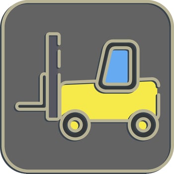 Icon forklift. Heavy equipment elements. Icons in embossed style. Good for prints, posters, logo, infographics, etc. vector