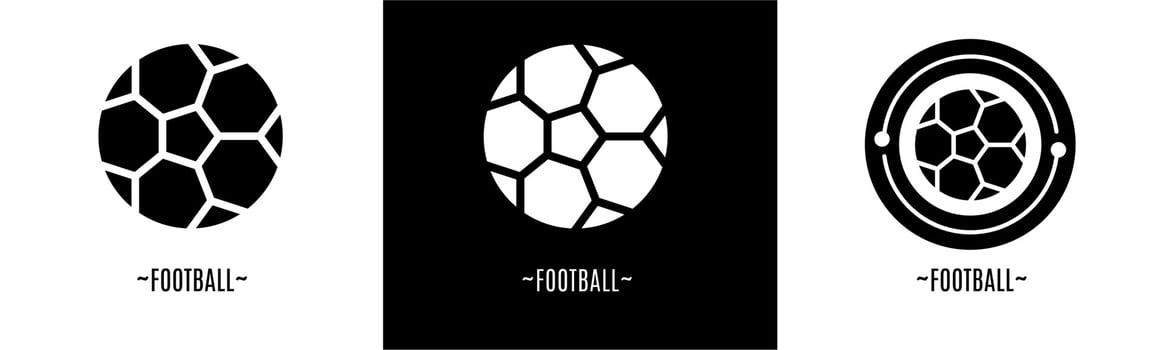 Football logo set. Collection of black and white logos. Stock vector. vector