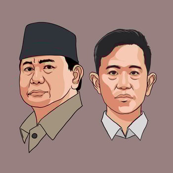 Illustration of Prabowo and Gibran, 2024 Indonesian Presidential candidate vector