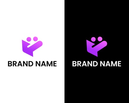 Letter y with man icon sign logo design vector