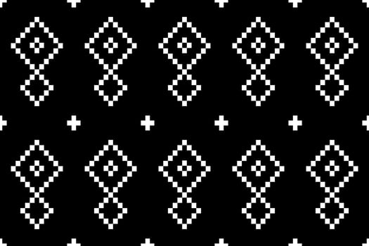 Nature vintages cross stitch traditional ethnic pattern paisley flower Ikat background abstract Aztec African Indonesian Indian seamless pattern for fabric print cloth dress carpet curtains and sarong vector
