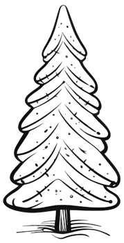 Christmas tree for coloring book. Generative AI. png