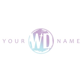 WD Initial Logo Watercolor Vector Design