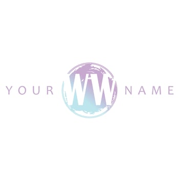 WW Initial Logo Watercolor Vector Design