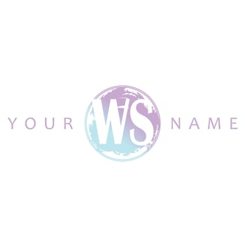 WS Initial Logo Watercolor Vector Design