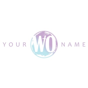 WO Initial Logo Watercolor Vector Design