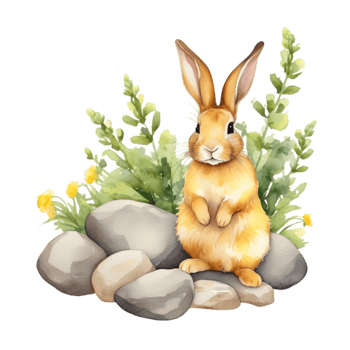 A painting of the Yellow Rattle plant. Ai-Generated. png