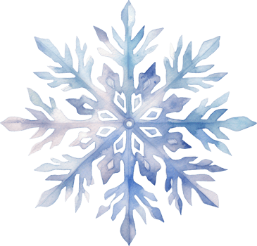 Snowflake watercolor illustration. AI Generated png
