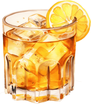 Cocktail made with whiskey, honey, lemon juice. AI Generated png