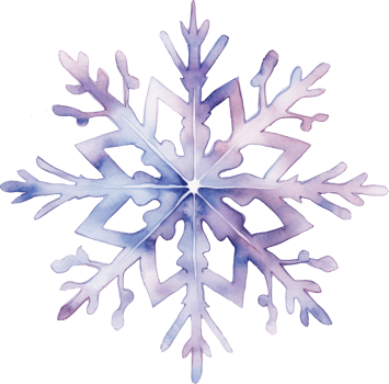 Snowflake watercolor illustration. AI Generated png