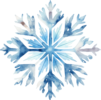 Snowflake watercolor illustration. AI Generated png
