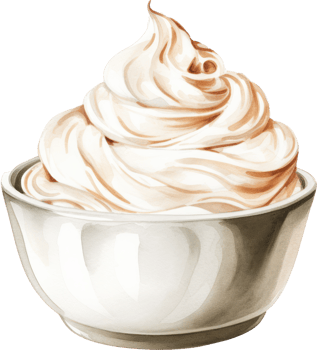 Dollop of whipped cream watercolor. AI Generated png