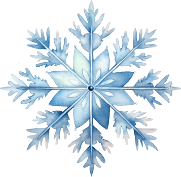 Snowflake watercolor illustration. AI Generated png
