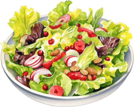 Healthy salad watercolor illustration. AI Generated png