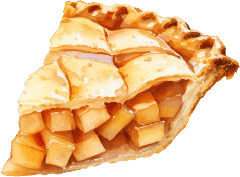 Apple pie watercolor illustration. AI Generated png