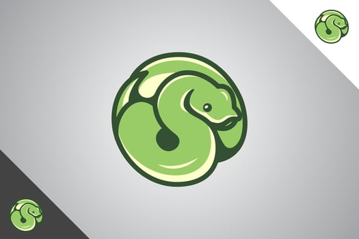 Snake modern logotype and symbol. Perfect logo for business related to animal, pet and veterinary. Isolated on background. Vector eps 10.