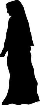 Woman muslim silhouette vector illustration. Woman muslim with hijab for eid mubarak. Ramadan design graphic in muslim culture and islam religion