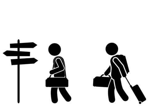 vector illustration of people on holiday, traveling