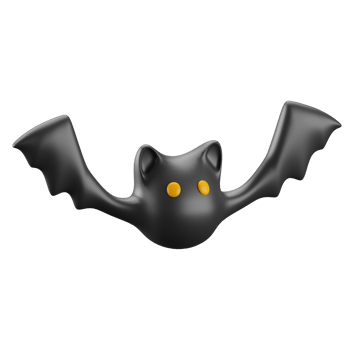 3d icon of halloween bat. png