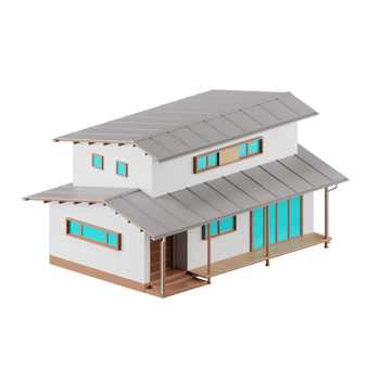 3d render of modern Japanese house. png