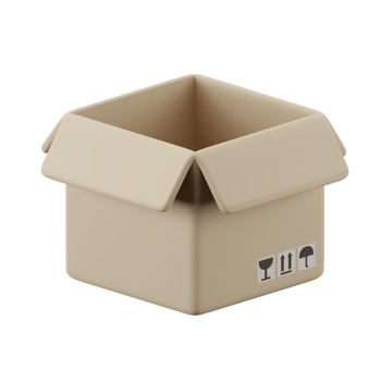 3d render of open parcel delivery box. png