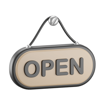 3d icon of coffee shop open sign. png