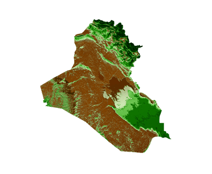 Iraq Topographic Map 3d realistic map Color 3d illustration png