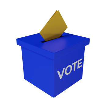 3d render illustration of voting box png