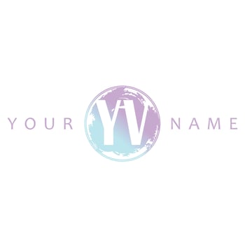YV Initial Logo Watercolor Vector Design