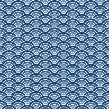 Navy blue shade of Japanese wave pattern background. Japanese seamless pattern vector. Waves background illustration. for clothing, wrapping paper, backdrop, background, gift card. vector