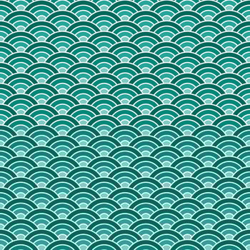 Green shade of Japanese wave pattern background. Japanese seamless pattern vector. Waves background illustration. for clothing, wrapping paper, backdrop, background, gift card. vector