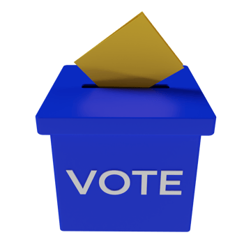3d render illustration of voting box png