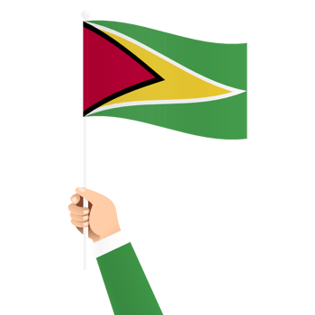 Hand Holding Guyana National Flag Isolated Transparent Simple Illustration png