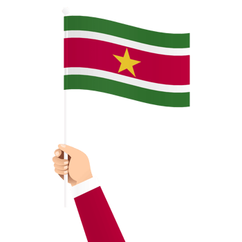 Hand Holding Suriname National Flag Isolated Transparent Simple Illustration png