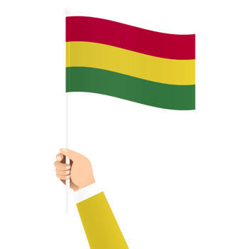 Hand Holding Bolivia National Flag Isolated Transparent Simple Illustration png