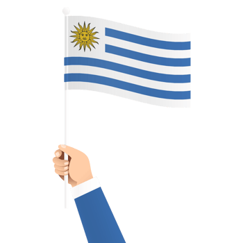 Hand Holding Uruguay National Flag Isolated Transparent Simple Illustration png