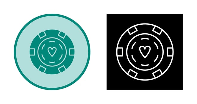 Unique Poker Chips Vector Icon