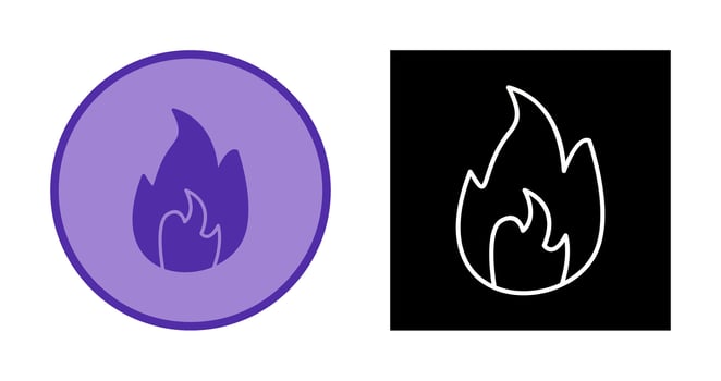 Unique Flame Vector Icon