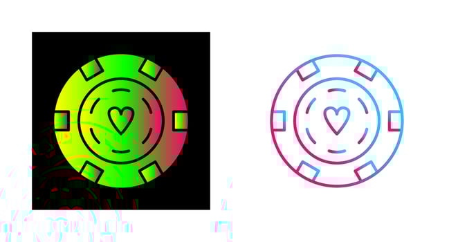 Unique Poker Chips Vector Icon