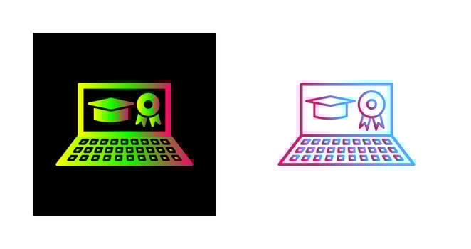 Unique Online Degree Vector Icon