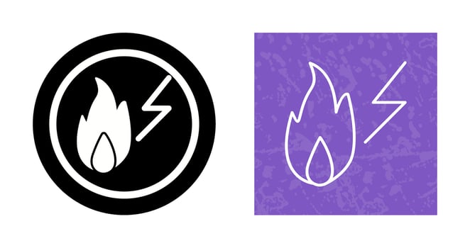 Unique Electricity Fire Vector Icon
