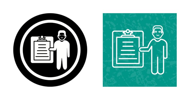 Unique Male Presenter Vector Icon