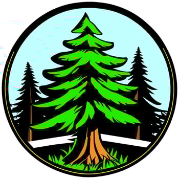 Pine tree forest Christmas illustration vector
