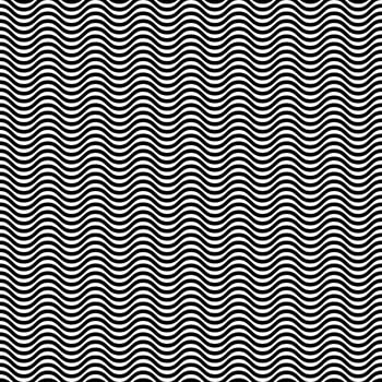 Hypnotic waves black white seamless pattern vector