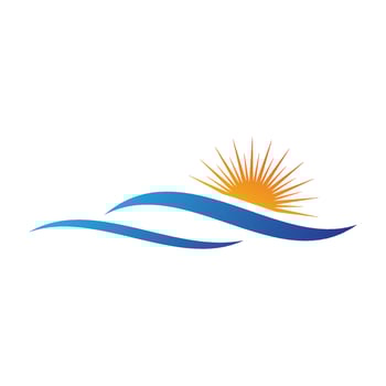 Water wave icon vector